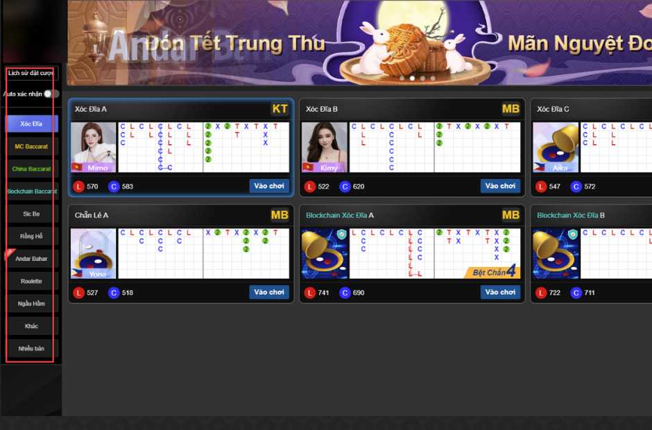 Tổng hợp các trò chơi tại casino kubet