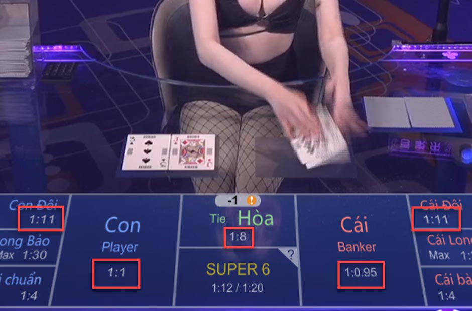 Tỷ lệ trả thưởng từng loại kèo trên casino live