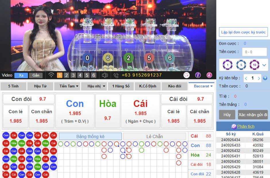 Giao diện sàn xổ số Lotto Ku